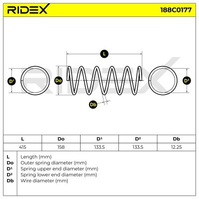 Sprężyna Zawieszenia RIDEX 188C0177 188C0177 - foto 5