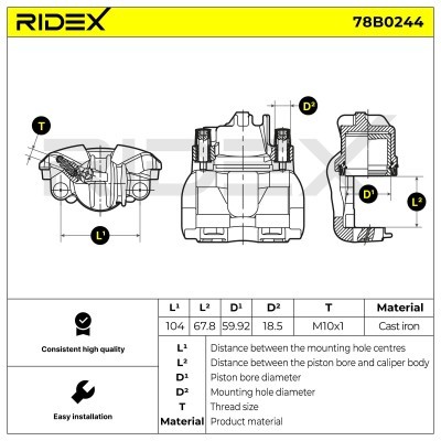 Zacisk Hamulcowy RIDEX 78B0244 78B0244 - foto 6