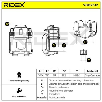Zacisk Hamulcowy RIDEX 78B2312 78B2312 - foto 2