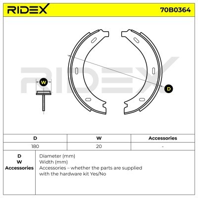 Klocki hamulcowe RIDEX 70B0364 70B0364 - foto 6