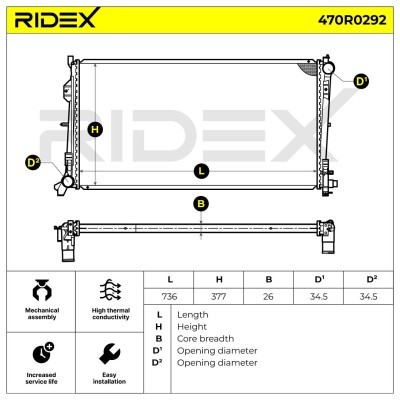 Chłodnica RIDEX 470R0292 470R0292 - foto 5