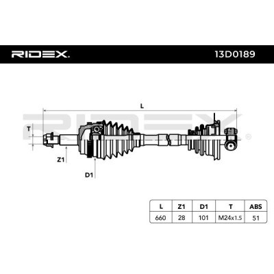 Półoś Napędowa RIDEX 13D0189 13D0189 - foto 6