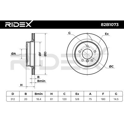 Tarcza hamulcowa RIDEX 82B1073 82B1073 - foto 3