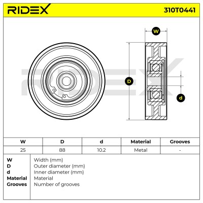 Rolka Napinacza Rozrządu RIDEX 310T0441 310T0441 - foto 6
