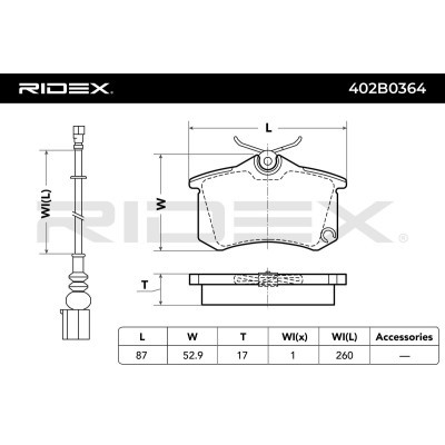 Klocki hamulcowe RIDEX 402B0364 402B0364 - foto 2