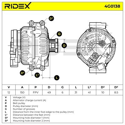 Alternator RIDEX 4G0138 4G0138 - foto 8