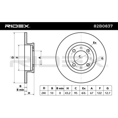 Tarcza hamulcowa RIDEX 82B0837 82B0837 - foto 3