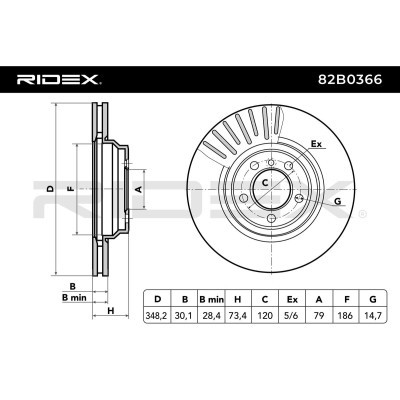 Tarcza hamulcowa RIDEX 82B0366 82B0366 - foto 3