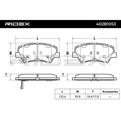 Klocki hamulcowe RIDEX 402B1053 402B1053 - foto 3