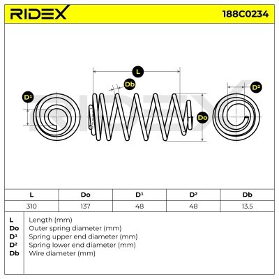 Sprężyna Zawieszenia RIDEX 188C0234 188C0234 - foto 4