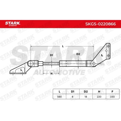 Amortyzator Pokrywy Bagażnika Stark SKGS-0220866 SKGS-0220866 - foto 6