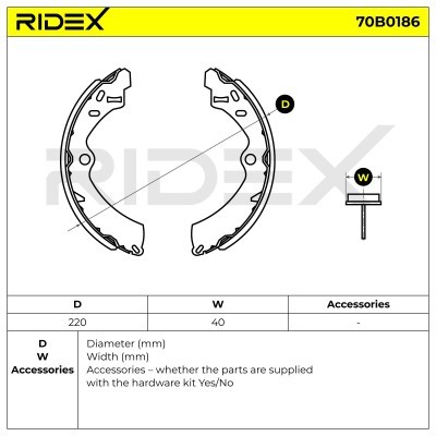 Klocki hamulcowe RIDEX 70B0186 70B0186 - foto 5