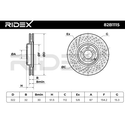 Tarcza hamulcowa RIDEX 82B1115 82B1115 - foto 4