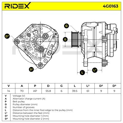 Alternator RIDEX 4G0163 4G0163 - foto 7