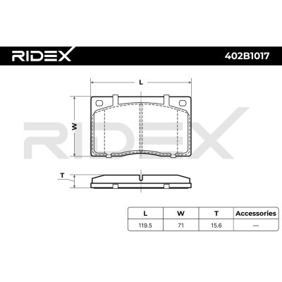 Klocki hamulcowe RIDEX 402B1017 402B1017 - foto 6
