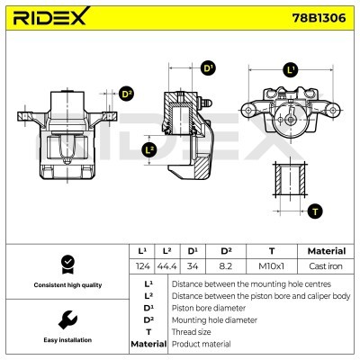 Zacisk Hamulcowy RIDEX 78B1306 78B1306 - foto 7