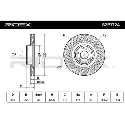 Tarcza hamulcowa RIDEX 82B1724 82B1724 - foto 7