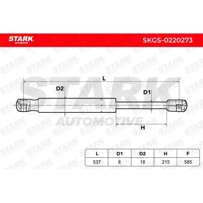 Amortyzator Pokrywy Bagażnika Stark SKGS-0220273 SKGS-0220273 - foto 5