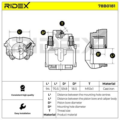 Zacisk Hamulcowy RIDEX 78B0181 78B0181 - foto 5