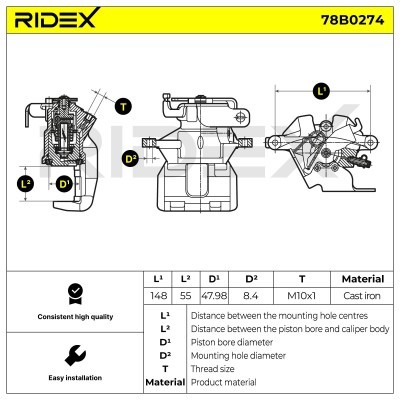 Zacisk Hamulcowy RIDEX 78B0274 78B0274 - foto 4