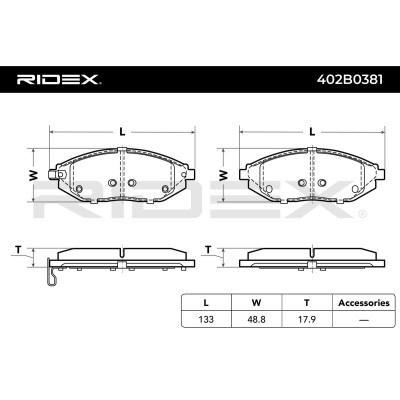 Klocki hamulcowe RIDEX 402B0381 402B0381 - foto 3
