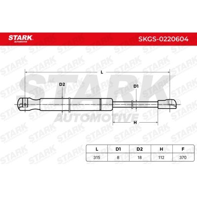 Amortyzator Pokrywy Bagażnika Stark SKGS-0220604 SKGS-0220604 - foto 5