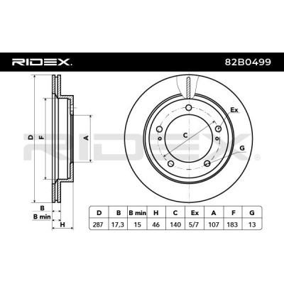 Tarcza hamulcowa RIDEX 82B0499 82B0499 - foto 2