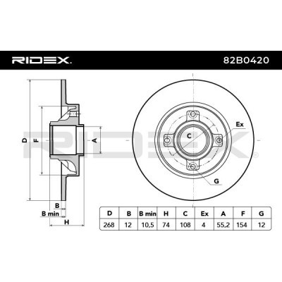 Tarcza hamulcowa RIDEX 82B0420 82B0420 - foto 4