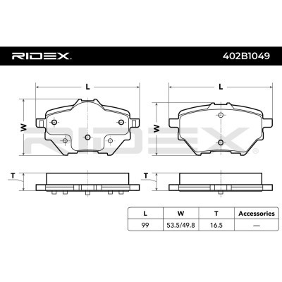Klocki hamulcowe RIDEX 402B1049 402B1049 - foto 8