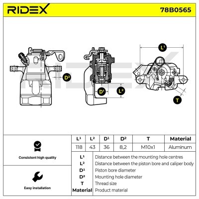Zacisk Hamulcowy RIDEX 78B0565 78B0565 - foto 5