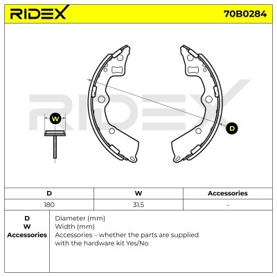 Klocki hamulcowe RIDEX 70B0284 70B0284 - foto 6