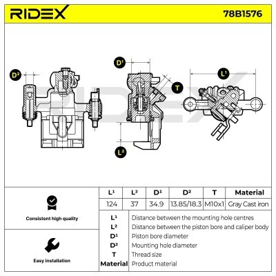 Zacisk Hamulcowy RIDEX 78B1576 78B1576 - foto 6