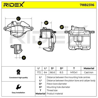 Zacisk Hamulcowy RIDEX 78B2316 78B2316 - foto 3