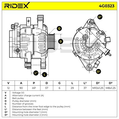 Alternator RIDEX 4G0323 4G0323 - foto 10