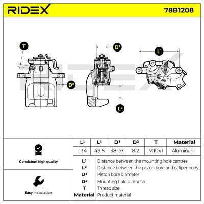 Zacisk Hamulcowy RIDEX 78B1208 78B1208 - foto 5