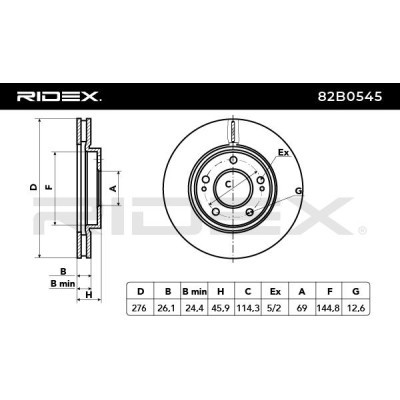 Tarcza hamulcowa RIDEX 82B0545 82B0545 - foto 3