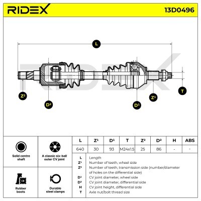 Półoś Napędowa RIDEX 13D0496 13D0496 - foto 6