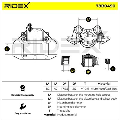 Zacisk Hamulcowy RIDEX 78B0490 78B0490 - foto 2