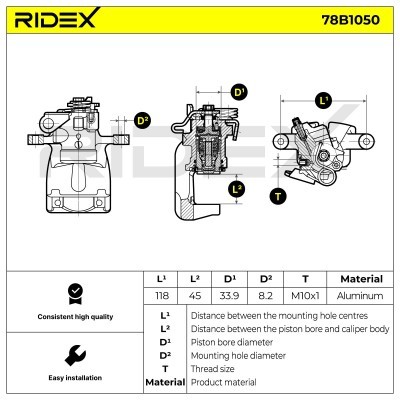 Zacisk Hamulcowy RIDEX 78B1050 78B1050 - foto 5