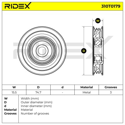 Rolka Napinacza Rozrządu RIDEX 310T0179 310T0179 - foto 6