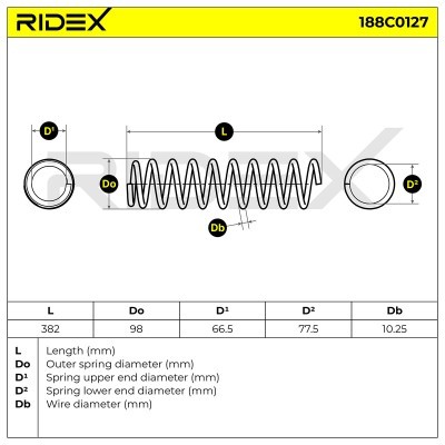 Sprężyna Zawieszenia RIDEX 188C0127 188C0127 - foto 5