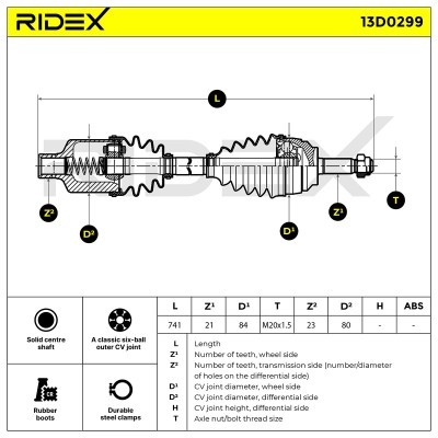 Półoś Napędowa RIDEX 13D0299 13D0299 - foto 6