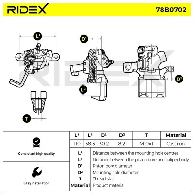 Zacisk Hamulcowy RIDEX 78B0702 78B0702 - foto 7