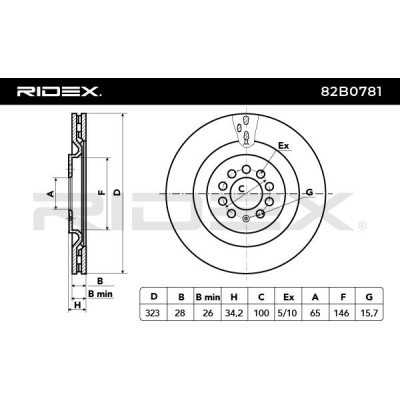 Tarcza hamulcowa RIDEX 82B0781 82B0781 - foto 3