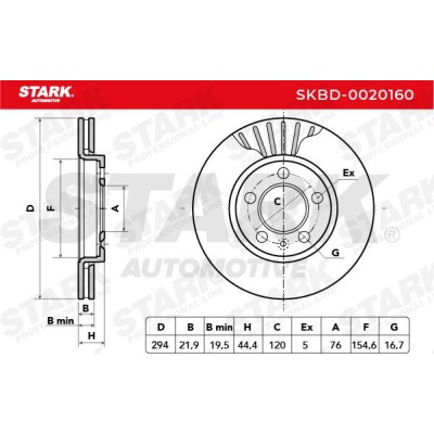 Tarcza hamulcowa Stark SKBD-0020160 SKBD-0020160 - foto 8