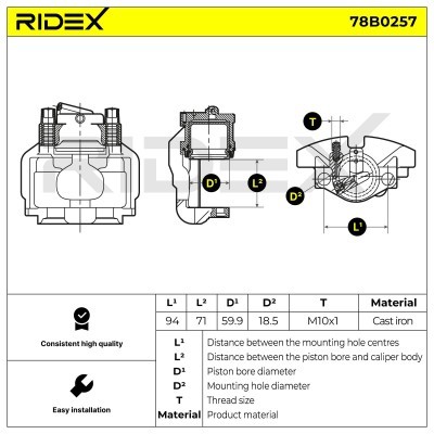 Zacisk Hamulcowy RIDEX 78B0257 78B0257 - foto 5