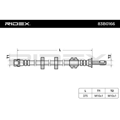 Przewód hamulcowy elast RIDEX 83B0166 83B0166 - foto 3