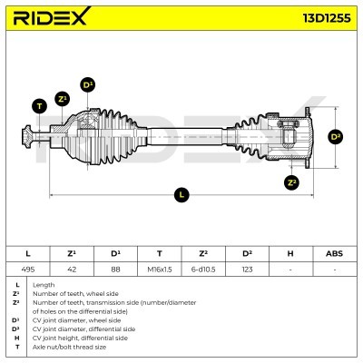Półoś Napędowa RIDEX 13D1255 13D1255 - foto 7