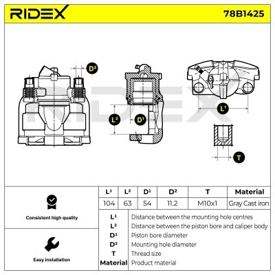 Zacisk Hamulcowy RIDEX 78B1425 78B1425 - foto 3