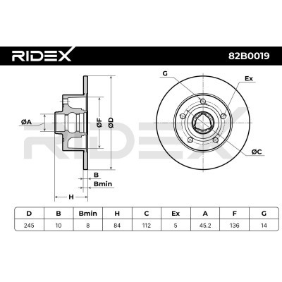Tarcza hamulcowa RIDEX 82B0019 82B0019 - foto 6